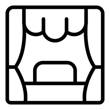 Stage show icon outline vector. Puppet theater 스톡 일러스트