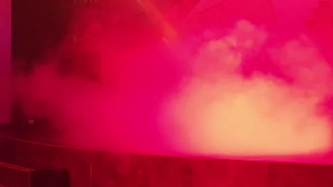 On stage of show light and smoke show in progress. Perfect for entertainment and Stock Footage 277797035