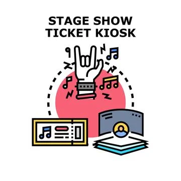 Stage show ticket kiosk concept vector illustration Stock Illustration