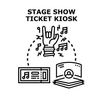Stage show ticket kiosk concept vector illustration Stock Illustration