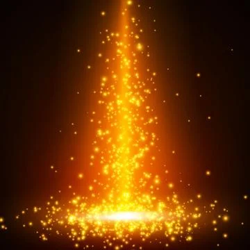 Stage spot lighting. Magic light. Orange vector background. Stock Illustration