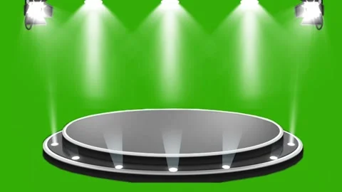 Stage spotlight animation with circular platform on green screen Stock Footage 315152093