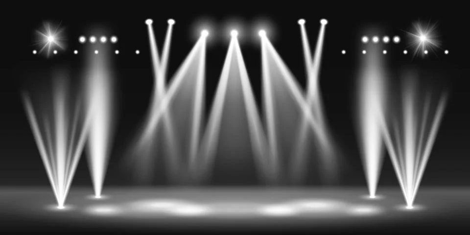 Stage with spotlight beam light Stock Illustration