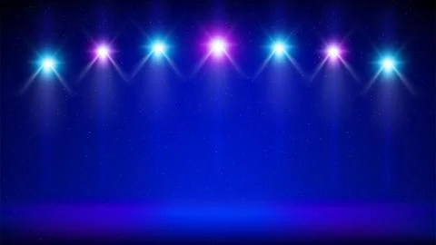 Stage, spotlight. Blue background, backdrop for displaying products. Scene Stock Illustration
