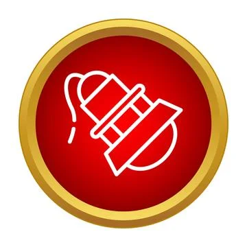Stage spotlight icon on red application button イラスト素材