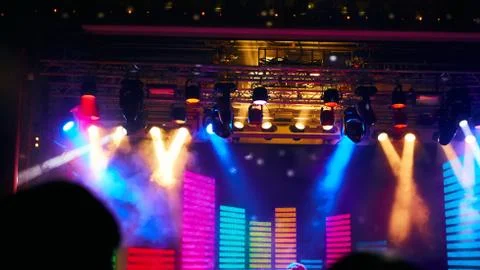 The Stage Spotlight with Laser rays. Event concept 库存照片