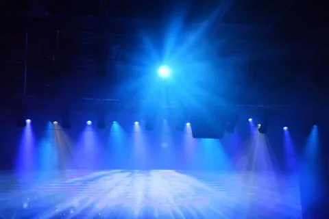 Stage Spotlight with Laser rays Stock Photos