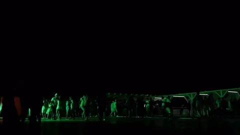 Stage Spotlight with Led Green Light Video stock 69222612