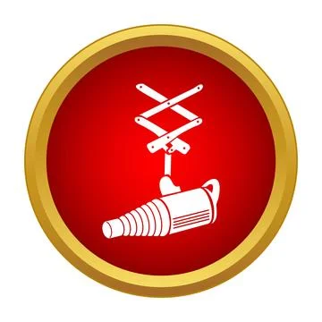 Stage spotlight lighting equipment on red background icon Stock Illustration