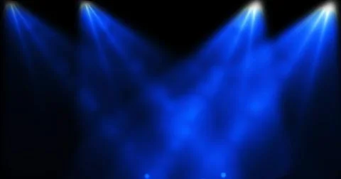 Stage spotlight moving loopable overlay template. Big spot light shining br.. Illustrazione stock