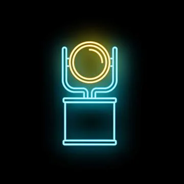 Stage spotlight neon glowing light sign design Ilustração Stock