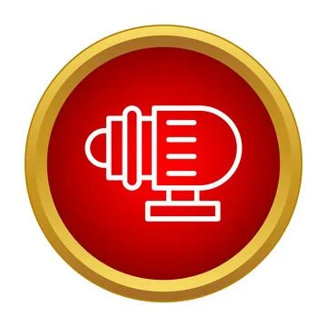 Stage spotlight projecting light beam performance icon Illustrazione stock