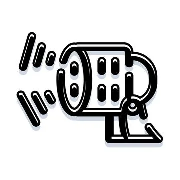 Stage spotlight projecting light beam vector icon Stock Illustration