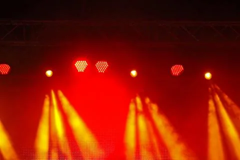 Stage Spotlight with rays. Concert lighting background Stock-Fotos