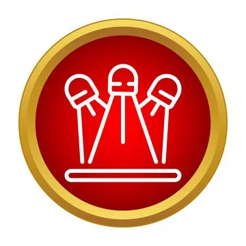 Stage spotlights illuminating performance area icon or emblem Illustrazione stock