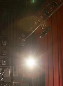 Stage spotlights for lighting the backstage area of a theatre Foto stock