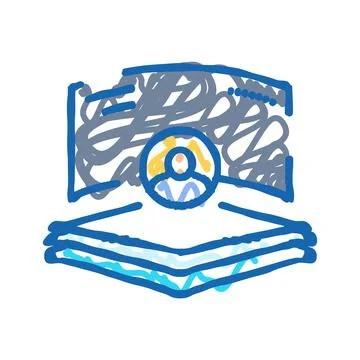 Stage virtual conference icon doodle illustration 스톡 일러스트