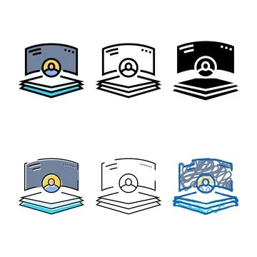 Stage virtual conference multipack color icon vector イラスト素材