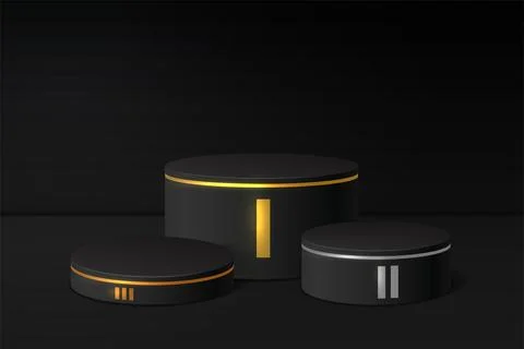 Stage winner podium realistic vector 3d illustration Stock Illustration