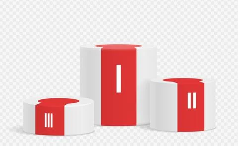 Stage winner podium realistic vector 3d illustration Stock Illustration