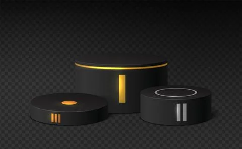 Stage winner podium realistic vector 3d illustration Stock Illustration