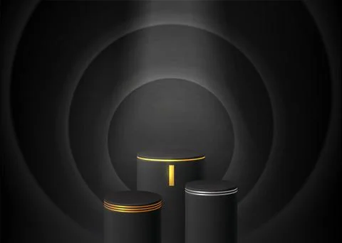 Stage winner podium realistic vector 3d illustration Stock Illustration