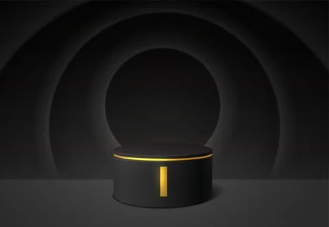 Stage winner podium realistic vector 3d illustration Stock Illustration
