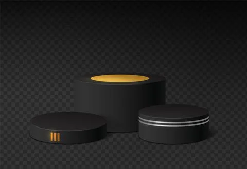 Stage winner podium realistic vector 3d illustration Stock Illustration