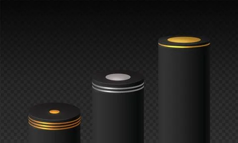 Stage winner podium realistic vector 3d illustration Stock Illustration