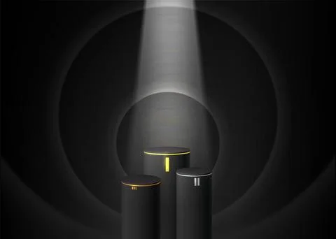Stage winner podium realistic vector 3d illustration Stock Illustration