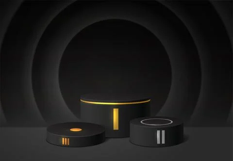 Stage winner podium realistic vector 3d illustration Stock Illustration
