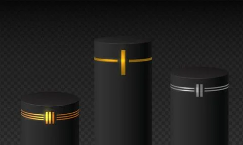 Stage winner podium realistic vector 3d illustration Stock Illustration