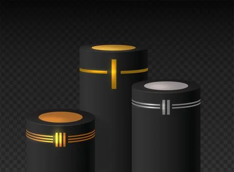 Stage winner podium realistic vector 3d illustration Stock Illustration