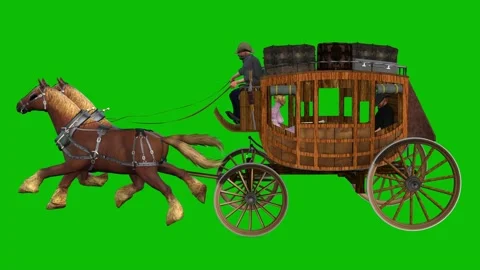 Stagecoach Green Screen Animation (1) Stock Footage 165304646