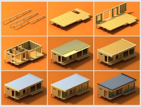 Stages of construction Stock Illustration