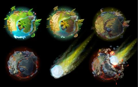 Stages of earth death vector concept illustration Stock-Illustration