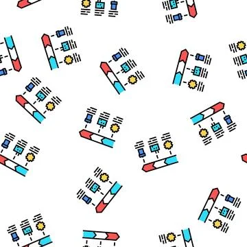 Stages of linear economy vector seamless pattern Stock Illustration