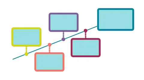 Stages template with five frames. Stock Illustration