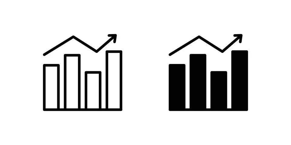 Stagflation icon set modern line and solid style collection. 스톡 일러스트