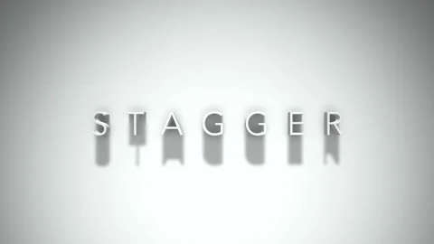 Stagger 3D title animation with shadows on a white background Vidéo 297455613