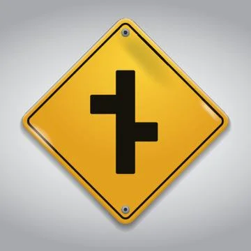 Staggered Intersection Road Sign Ilustração Stock