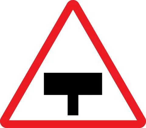 Staggered intersection warning sign. Stock Illustration