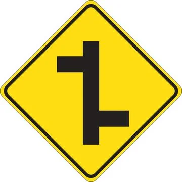 Staggered Junction Left Right Sign Stock Illustration