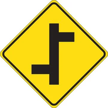 Staggered Junction Right Left Sign Stock Illustration