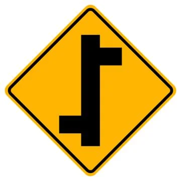 Staggered Junction Traffic Road Sign,Vector Illustration, Isolate On White Ba Stock Illustration