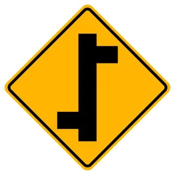 Staggered Junction Traffic Road Sign,Vector Illustration, Isolate On White Ba Stock Illustration