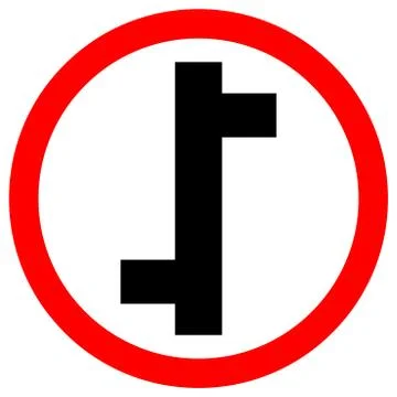 Staggered Junction Traffic Road Sign,Vector Illustration, Isolate On White Ba Stock Illustration