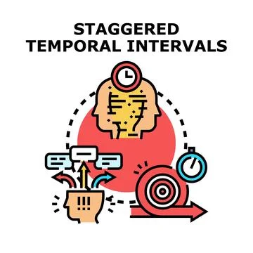 Staggered temporal intervals impacting workflow and decision making process Ilustração Stock