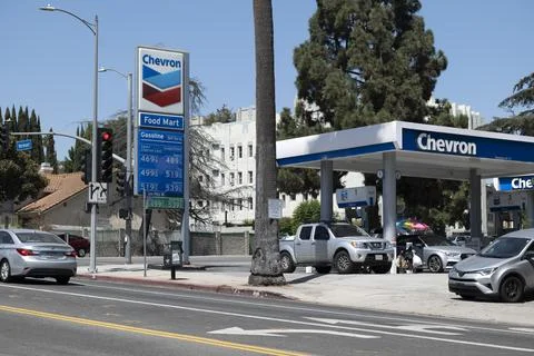 Staggering gas prices Stock Photos
