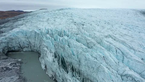 The staggering Russell Glacier on the western edge of the ice cap in Stock Footage 120599875